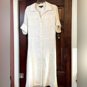 Style & Co White Buttoned Midi Dress